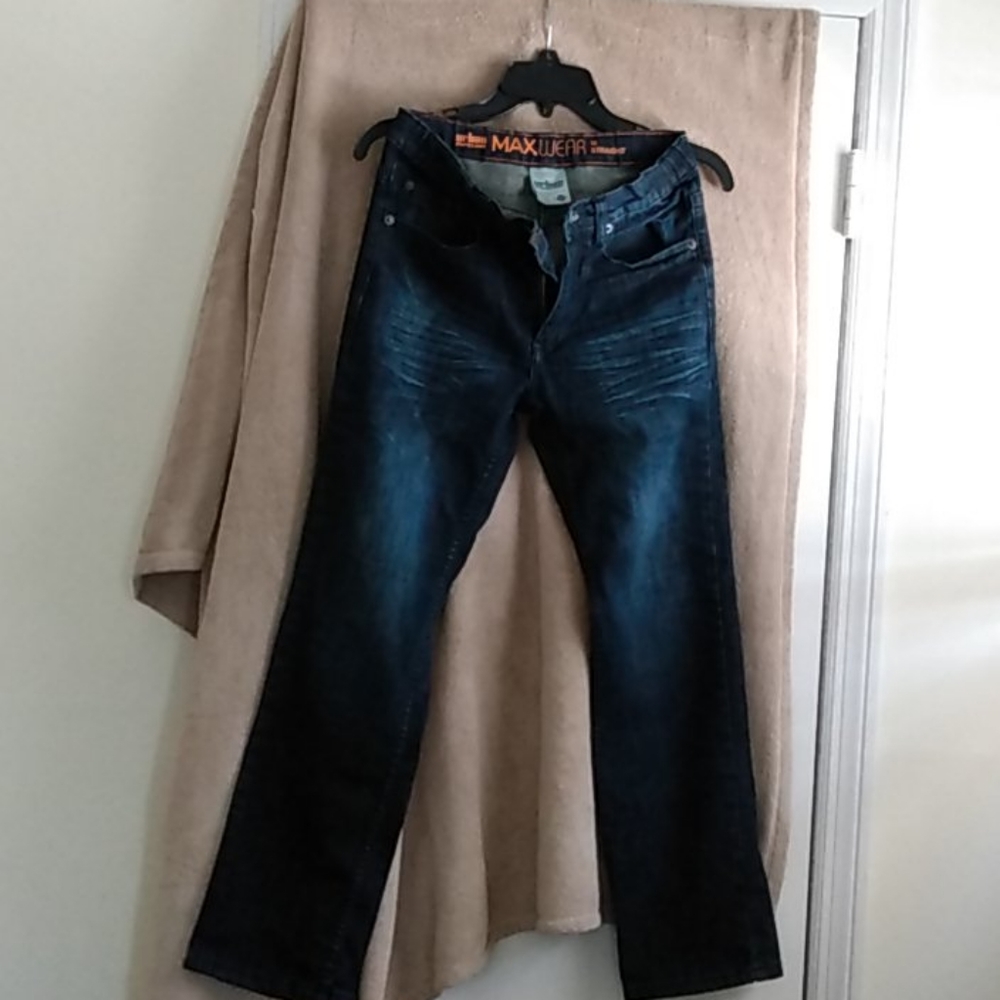 Boys prewashed jeans with adjusting fitting belt